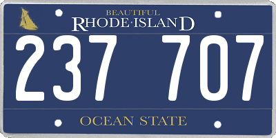 RI license plate 237707