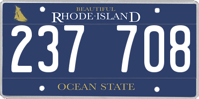 RI license plate 237708