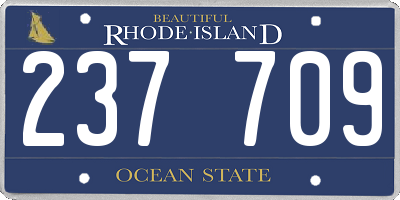 RI license plate 237709