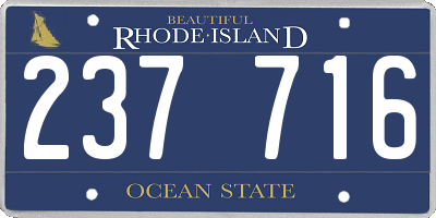 RI license plate 237716