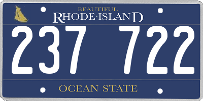 RI license plate 237722