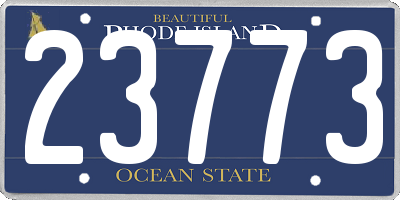 RI license plate 23773