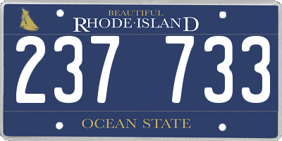 RI license plate 237733