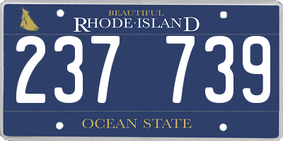RI license plate 237739