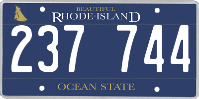 RI license plate 237744