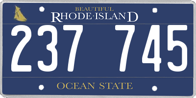 RI license plate 237745