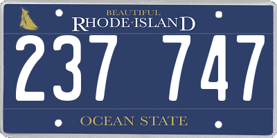 RI license plate 237747