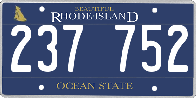 RI license plate 237752
