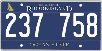 RI license plate 237758