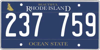 RI license plate 237759