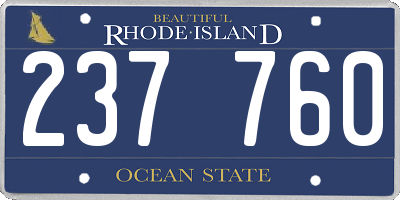 RI license plate 237760