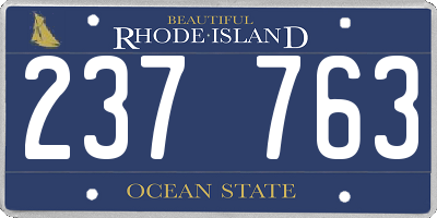 RI license plate 237763