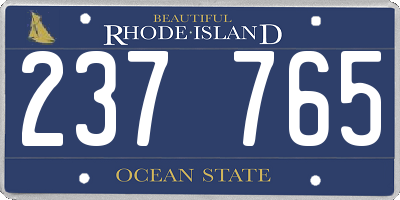 RI license plate 237765
