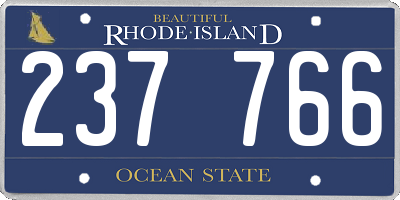 RI license plate 237766