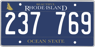 RI license plate 237769