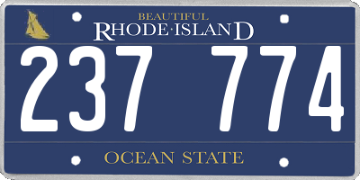 RI license plate 237774