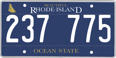 RI license plate 237775