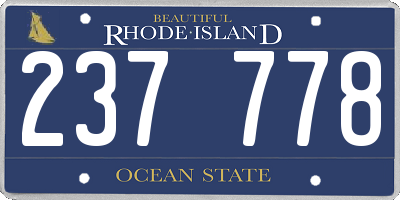 RI license plate 237778