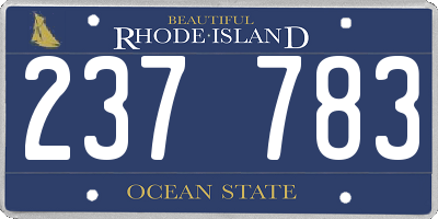 RI license plate 237783