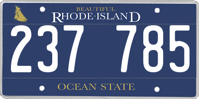 RI license plate 237785