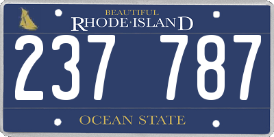 RI license plate 237787