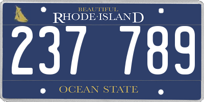 RI license plate 237789