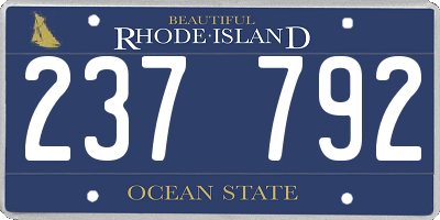 RI license plate 237792