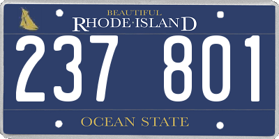 RI license plate 237801