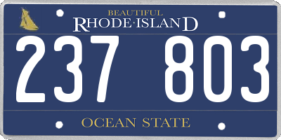 RI license plate 237803