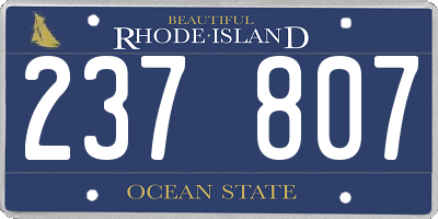 RI license plate 237807