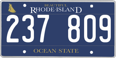 RI license plate 237809