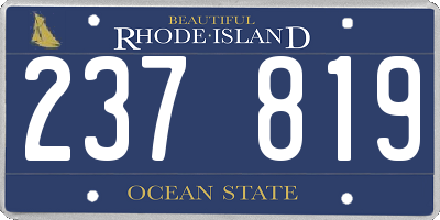 RI license plate 237819