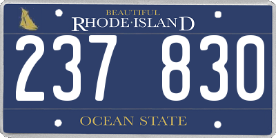 RI license plate 237830