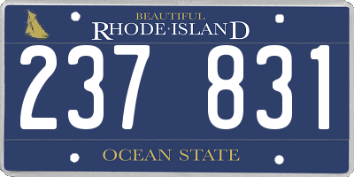 RI license plate 237831