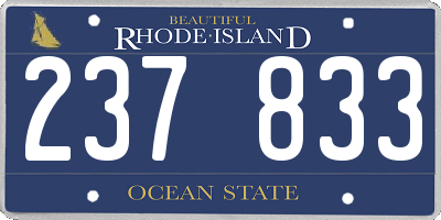 RI license plate 237833