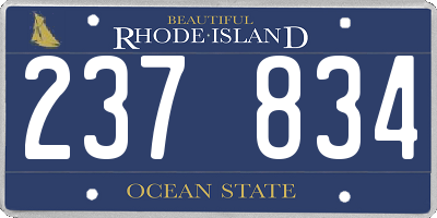 RI license plate 237834