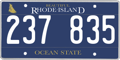 RI license plate 237835