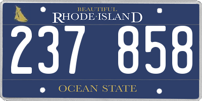 RI license plate 237858