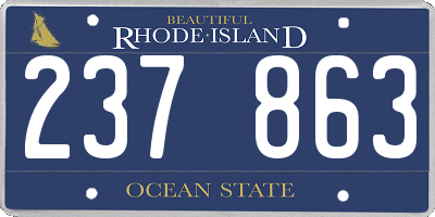 RI license plate 237863