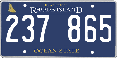 RI license plate 237865