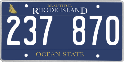 RI license plate 237870