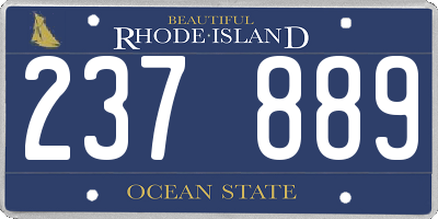 RI license plate 237889