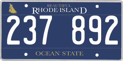RI license plate 237892
