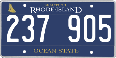 RI license plate 237905