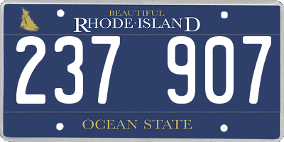 RI license plate 237907