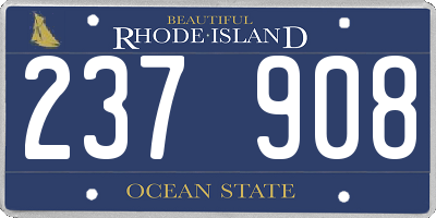 RI license plate 237908