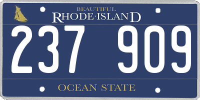 RI license plate 237909