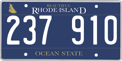 RI license plate 237910