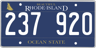 RI license plate 237920