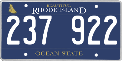 RI license plate 237922